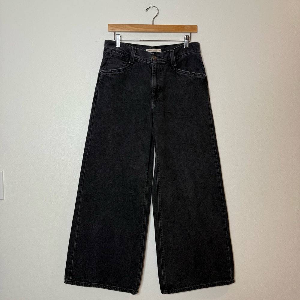 Levi’s 94 Baggy Wide Leg Jean in washed over exposure black size 28 - Picture 4 of 11